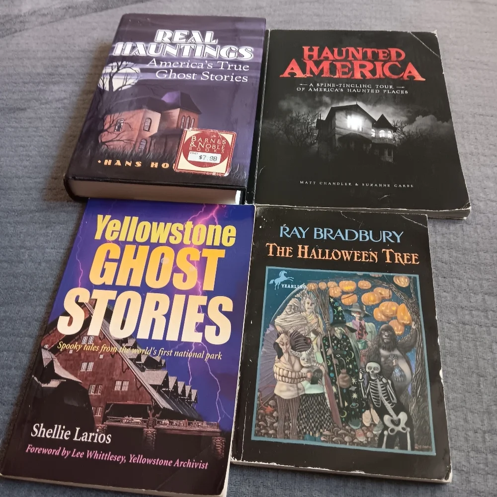 Lot Of 4 Paranormal Spooky Books Haunted Ghost Halloween Fall Gothic Creepy